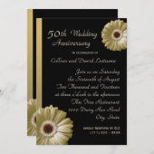 Golden Gerbera Daisy 50 Jahre Einladung (Vorne/Hinten)