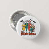 Golden Ghouls Girls' Halloween Button (Vorne & Hinten)