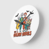 Golden Ghouls Girls' Halloween Runde Wanduhr (Winkel)