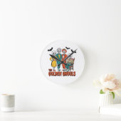 Golden Ghouls Girls' Halloween Runde Wanduhr (Zuhause)