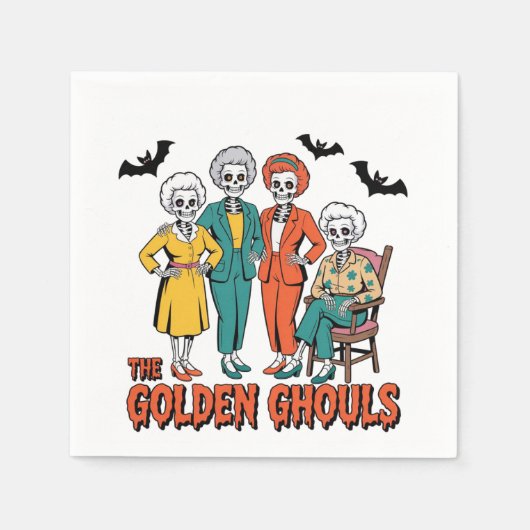Golden Ghouls Girls' Halloween Serviette (Vorderseite)