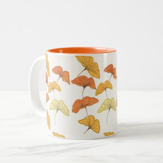 Golden Gingko Zweifarbige Tasse (Vorderseite Links)