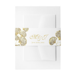 Golden Ginkgo Biloba Blätter Einladung Bel Einladungsbanderole