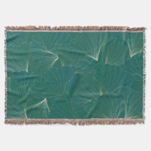 Golden Ginkgo Blätter Art Deco Decke (Vorderseite)