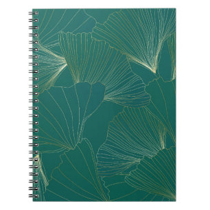 Golden Ginkgo Blätter Art Deco Notizblock