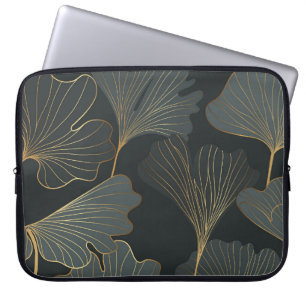 Golden Ginkgo: Luxuriöser floraler Deko. Laptopschutzhülle