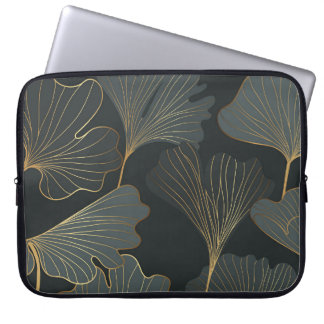 Golden Ginkgo: Luxuriöser floraler Deko. Laptopschutzhülle