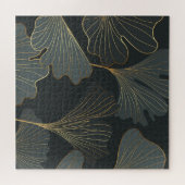 Golden Ginkgo: Luxuriöser floraler Deko. Puzzle (Horizontal)