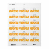 Golden Giraffe Fur Muster Adressaufkleber (Vorne)