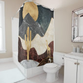 Golden Giraffe Wüste Landschaft & Marmorberg Duschvorhang (Beispiel)