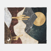 Golden Giraffe Wüste Landschaft & Marmorberg Fleecedecke (Vorderseite (Horizontal))