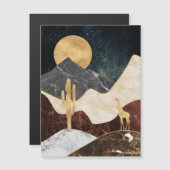 Golden Giraffe Wüste Landschaft & Marmorberg Magnetkarte (Vorne/Hinten)