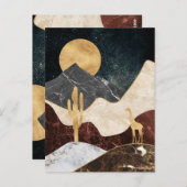 Golden Giraffe Wüste Landschaft & Marmorberg Postkarte (Vorne/Hinten)