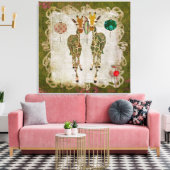 Golden Giraffen Olive Twilight Leinwand (Insitu (Wohnzimmer))