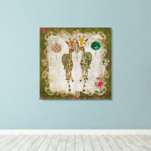 Golden Giraffen Olive Twilight Leinwand (Insitu (Holzboden))
