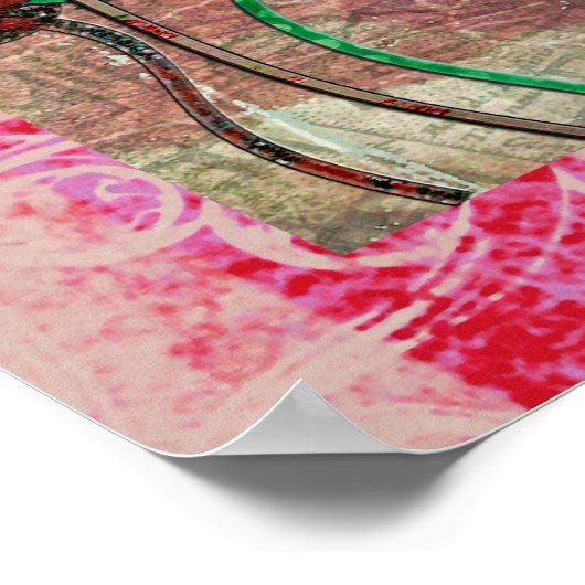 Golden Giraffen Pink Twilight Art Poster (Ecke)