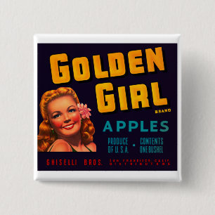 Golden Girl Äpfel Button