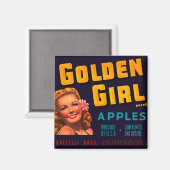 Golden Girl Äpfel Magnet (Vorderseite/Rückseite)