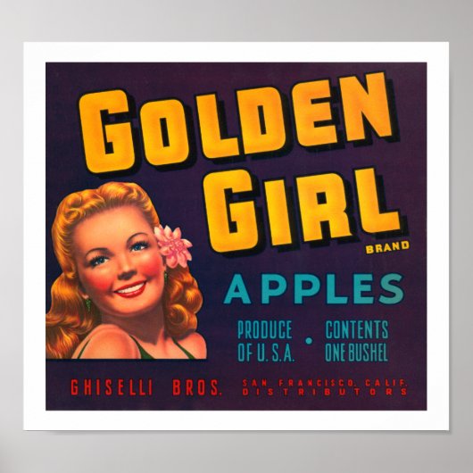 Golden Girl Äpfel Poster (Vorne)