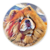 GOLDEN GIRL Chow Keramik Pull Keramikknauf (Vorderseite)