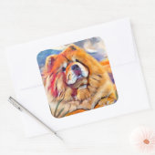 GOLDEN GIRL Chow Quadrat Aufkleber (Umschlag)