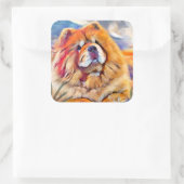 GOLDEN GIRL Chow Quadrat Aufkleber (Tasche)