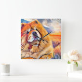 GOLDEN GIRL chow Quadratische Wanduhr (Zuhause)