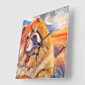 GOLDEN GIRL chow Quadratische Wanduhr (Winkel)