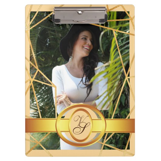 Golden Girl Fashion Modern Elegant Vintag #2 Klemmbrett (Vorderseite)