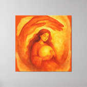 Golden Girl Holding Light Warm Protective Art Leinwanddruck (Vorderseite)