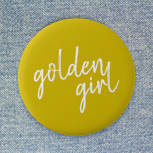 Golden Girl   Modern Gold Script Button