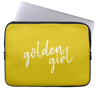 Golden Girl   Modern Gold Script Laptopschutzhülle