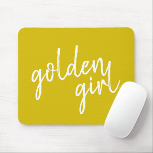 Golden Girl   Modern Gold Script Mousepad