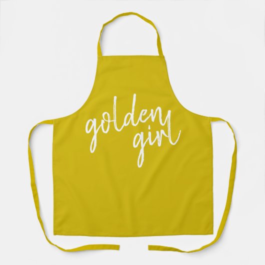 Golden Girl | Modern Gold Script Schürze (Vorderseite)