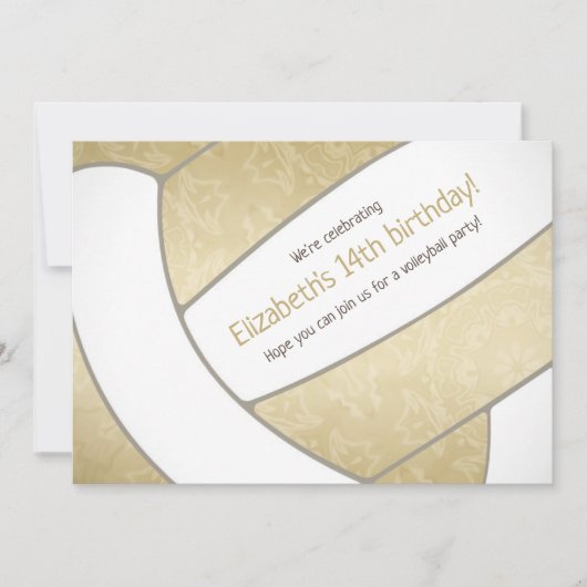 Golden Girl-Volleyball Party Einladung (Vorderseite)