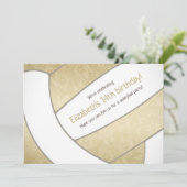 Golden Girl-Volleyball Party Einladung (Stehend Vorderseite)