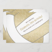 Golden Girl-Volleyball Party Einladung (Vorne/Hinten)