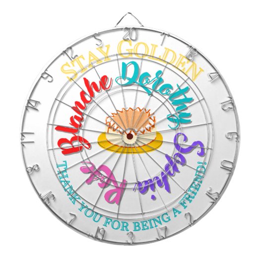 Golden Girls Cheesecake Bleibe Goldene Typografie Dartscheibe (vorne)