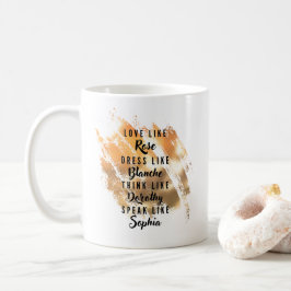 Golden Girls Typografie Gold Foil Kaffeetasse