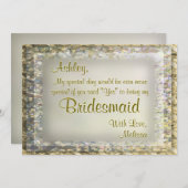 Golden Glam Bridesmaid Einladung (Vorne/Hinten)