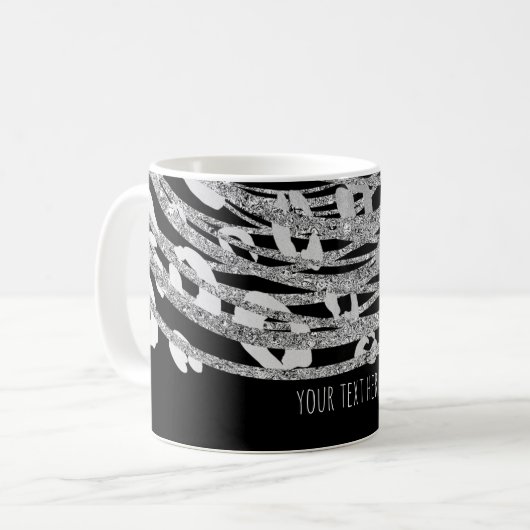 Golden Glam Cheetah Print Exotic Animal Print Kaffeetasse (Vorderseite Links)
