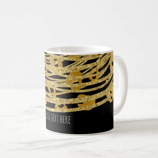 Golden Glam Cheetah Print Exotic Animal Print Kaffeetasse (VorderseiteRechts)
