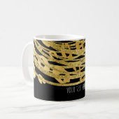 Golden Glam Cheetah Print Exotic Animal Print Kaffeetasse (Vorderseite Links)