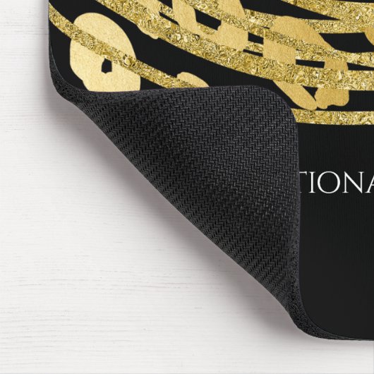 Golden Glam Cheetah Print Exotic Animal Print Mousepad (Ecke)