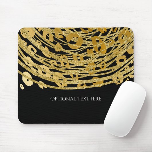 Golden Glam Cheetah Print Exotic Animal Print Mousepad (Mit Mouse)