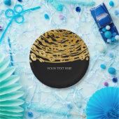 Golden Glam Cheetah Print Exotic Print Party Pappteller (Party)