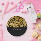 Golden Glam Cheetah Print Exotic Print Party Pappteller (Party)