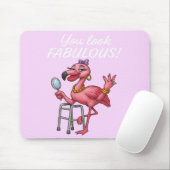 Golden Glam Flamingo Mousepad (Mit Mouse)