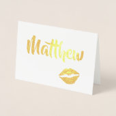 Golden Glam Kissy Lips Folienkarte (Vorderseite)