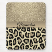 Golden Glam Leopard Print Mousepad (Vorne)